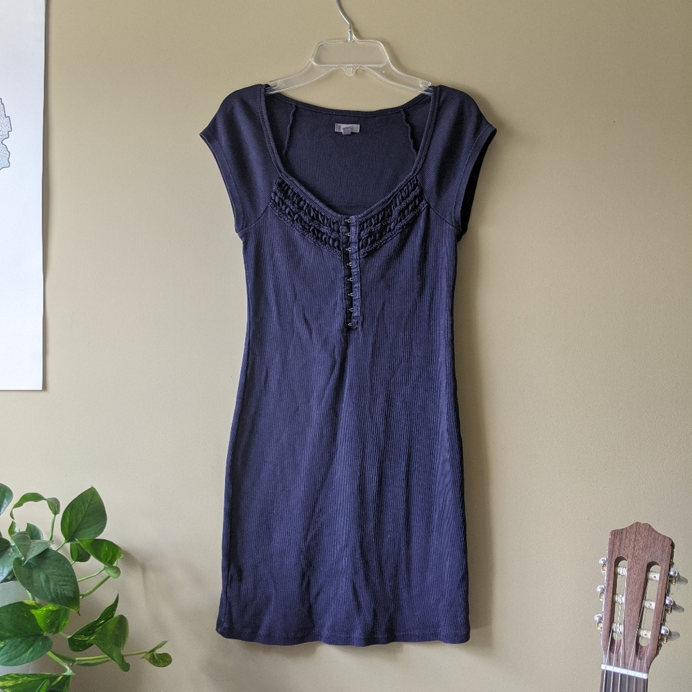 UO Blue Ribbed Mini Dress